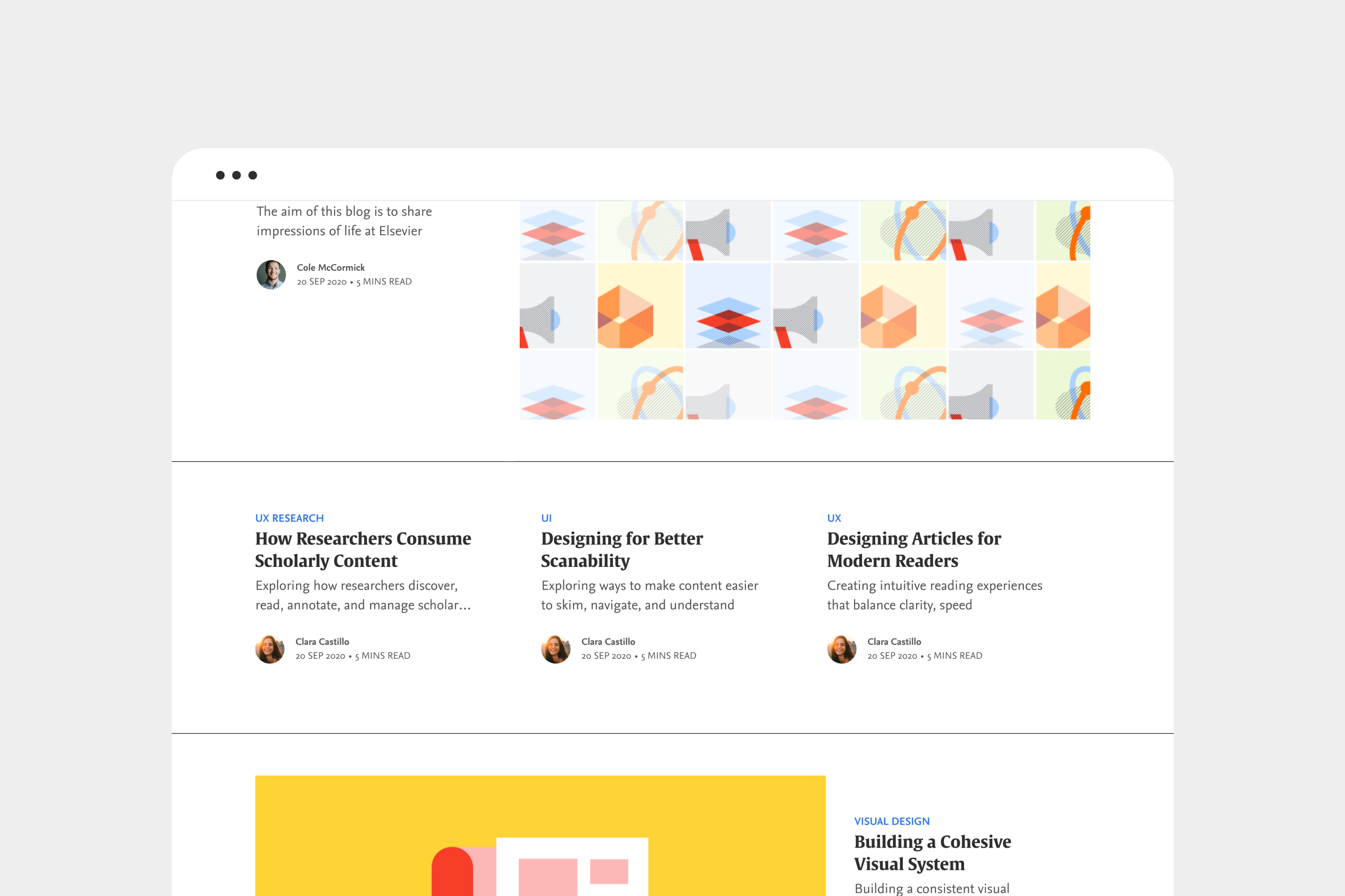 tech blog page design